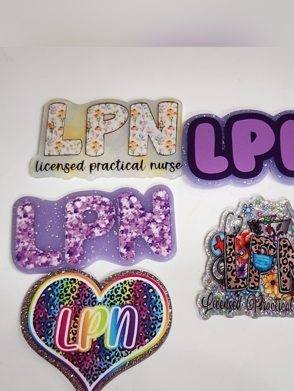 LPN Flatbacks Nurse Flats Badge Planar Cabachon Crafts Keychain  Bag Clip ID